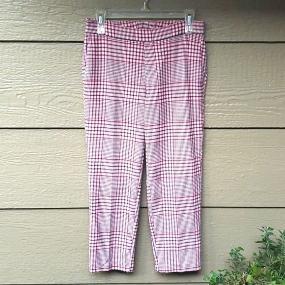 Old Navy Pink Plaid Pull On Pants 2P - Picture 2 of 8